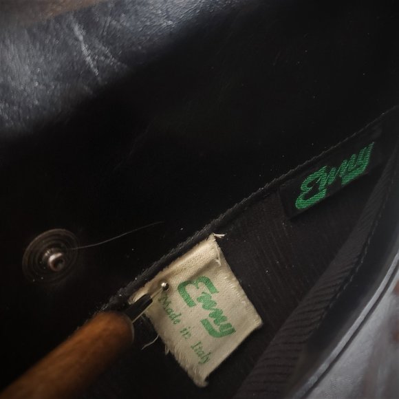 Vintage "ENVY" Italy black crossbody purse - Picture 4 of 16